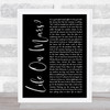 David Bowie Life On Mars Black Script Song Lyric Music Wall Art Print