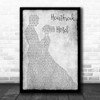 Elvis Presley Heartbreak Hotel Man Lady Dancing Grey Song Lyric Quote Print