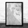 The 5th Dimension Up, Up And Away Man Lady Dancing Grey Song Lyric Quote Print