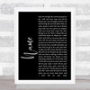 Goo Goo Dolls Name Black Script Song Lyric Music Wall Art Print