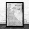 Luther Vandross Never Too Much Man Lady Dancing Grey Song Lyric Quote Print
