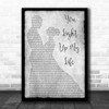 Whitney Houston You Light Up My Life Man Lady Dancing Grey Song Lyric Print