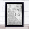 Elvis Presley Love Me Tender Man Lady Dancing Grey Song Lyric Quote Print