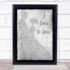 Tina Charles I Love to Love Man Lady Dancing Grey Song Lyric Quote Print