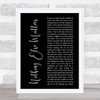 Metallica Nothing Else Matters Black Script Song Lyric Music Wall Art Print