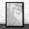 Marvin Gaye & Diana Ross Pledging My Love Grey Song Lyric Man Lady Dancing Print