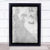 Picture This Take My Hand Man Lady Dancing Grey Song Lyric Print