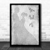 Dave Matthews Band You And Me Man Lady Dancing Grey Song Lyric Print