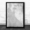 Norah Jones Turn Me On Man Lady Dancing Grey Song Lyric Print