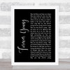 Bob Dylan Forever Young Black Script Song Lyric Music Wall Art Print