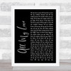 George Ezra All My Love Black Script Song Lyric Music Wall Art Print