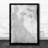 Jason Derulo Marry Me Man Lady Dancing Grey Song Lyric Print