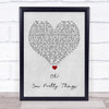 David Bowie Oh You Pretty Things Grey Heart Song Lyric Print