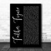 George Michael Father Figure Black Script Song Lyric Music Wall Art Print