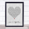 Joan Armatrading Love & Affection Grey Heart Song Lyric Print