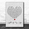 Louise Redknapp Light of My Life Grey Heart Song Lyric Print