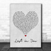 Three Days Grace Lost in You Grey Heart Song Lyric Print