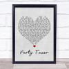 Billie Eilish Party Favor Grey Heart Song Lyric Print