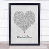 Benediction Hot Natured Grey Heart Song Lyric Print