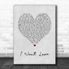 Elton John I Want Love Grey Heart Song Lyric Print