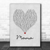 Il Divo Mama Grey Heart Song Lyric Print