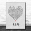 Dan Caplen 4AM Grey Heart Song Lyric Print