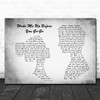 Wham Wake Me Up Before You Go-Go Man Lady Couple Grey Song Lyric Quote Print