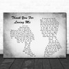 Bon Jovi Thank You For Loving Me Man Lady Couple Grey Song Lyric Quote Print