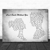 Barry Manilow Can't Smile Without You Man Lady Couple Grey Song Lyric Print