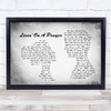 Bon Jovi Livin' On A Prayer Man Lady Couple Grey Song Lyric Quote Print