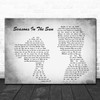 Westlife Seasons In The Sun Man Lady Couple Grey Song Lyric Quote Print