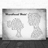 Elvis Presley Heartbreak Hotel Man Lady Couple Grey Song Lyric Quote Print