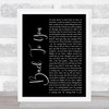 Bryan Adams Back To You Black Script Song Lyric Music Wall Art Print