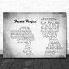 Pink Fuckin' Perfect Man Lady Couple Grey Song Lyric Quote Print