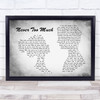 Luther Vandross Never Too Much Man Lady Couple Grey Song Lyric Quote Print