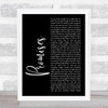 Calvin Harris and Sam Smith Promises Black Script Song Lyric Music Wall Art Print