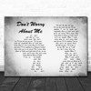 Frances Don't Worry About Me Man Lady Couple Grey Song Lyric Print