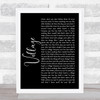 Cam Village Black Script Song Lyric Music Wall Art Print