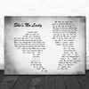Lyle Lovett She's No Lady Man Lady Couple Grey Song Lyric Quote Print
