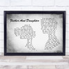 Paul Simon Father And Daughter Man Lady Couple Grey Song Lyric Print