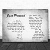 Elvis Presley Just Pretend Man Lady Couple Grey Song Lyric Quote Print