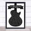 Frank Sinatra You Make Me Feel So Young Black & White Guitar Song Lyric Music Wall Art Print