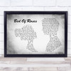 Bon Jovi Bed Of Roses Man Lady Couple Grey Song Lyric Quote Print