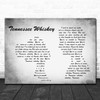 Chris Stapleton Tennessee Whiskey Man Lady Couple Grey Song Lyric Print