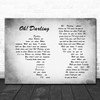 The Beatles Oh! Darling Man Lady Couple Grey Song Lyric Quote Print