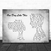Elbow One Day Like This Man Lady Couple Grey Song Lyric Print