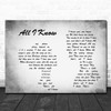 Art Garfunkel All I Know Man Lady Couple Grey Song Lyric Quote Print