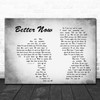 Rascal Flatts Better Now Man Lady Couple Grey Song Lyric Quote Print