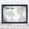 Paolo Nutini Better Man Man Lady Couple Grey Song Lyric Quote Print
