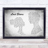 Adam Levine Lost Stars Man Lady Couple Grey Song Lyric Quote Print